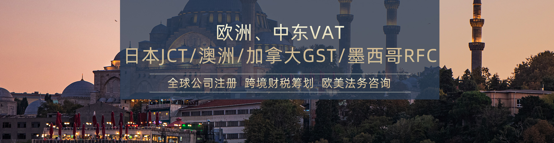 欧洲 中东 VAT 日本JCT/澳洲/加拿大 GST/墨西哥 RFC